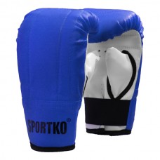 Снарядные перчатки кожвинил Sportko ПД-3 синий S/M
