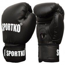 Боксерские перчатки Sportko ПД1 16 oz черные Боксерские перчатки Sportko ПД1 16 oz черные