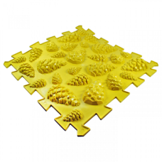 Детский массажный коврик-пазл для стоп (ортопедический, резиновый) Шишки Желтый Детский массажный коврик-пазл для стоп (ортопедический, резиновый) Шишки Желтый