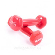 Виниловые гантели 0,5 кг красные (пара) Profi Виниловые гантели 0,5 кг красные (пара) Profi