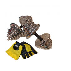 Гантели наборные хром. York 25 кг 2шт + перчатки Гантели наборные хром. York 25 кг 2шт + перчатки