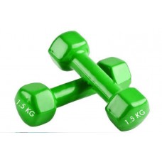 Виниловые гантели 1,5 кг Зеленые (пара) Profi Виниловые гантели 1,5 кг Зеленые (пара) Profi