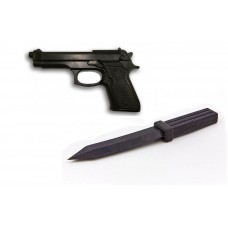Комплект макетов оружия Нож и Пистолет резиновые Комплект макетов оружия Нож и Пистолет резиновые